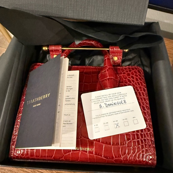 Strathberry Red Croc-Embossed Mini Bag Crossbody - Picture 8 of 10